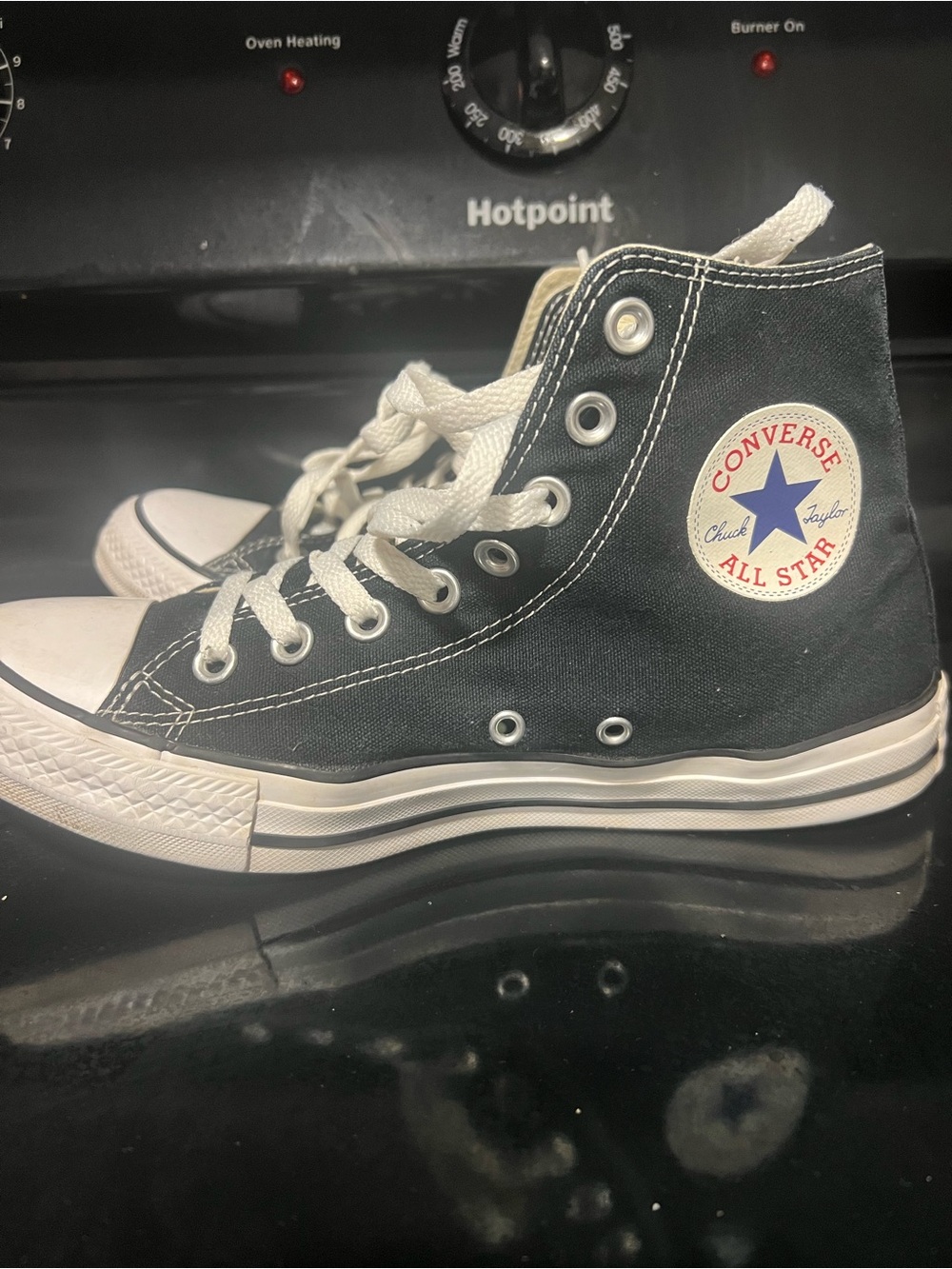 Converse Black High Top Kids Sneakers with White Accents